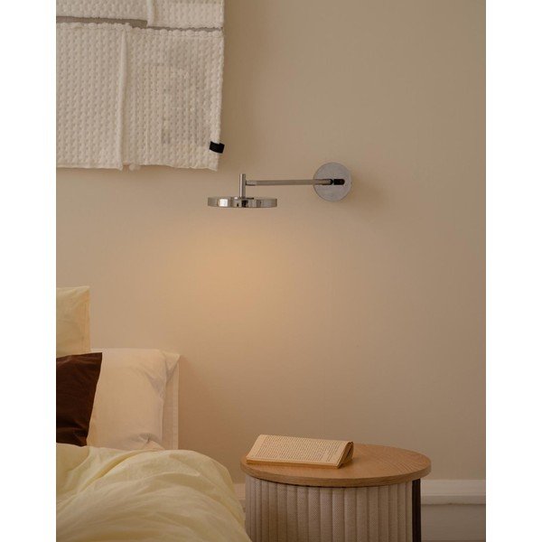 Fényes ezüstszínű konnektorhoz csatlakoztatható LED dimmelhető fali lámpa hajlítható szerkezettel ø 15 cm Asteria Wall Long – UMAGE-image-3