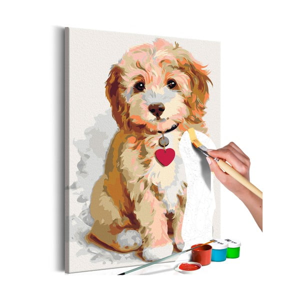 Puppy DIY készlet, saját vászonkép festése, 40 x 60 cm - Artgeist