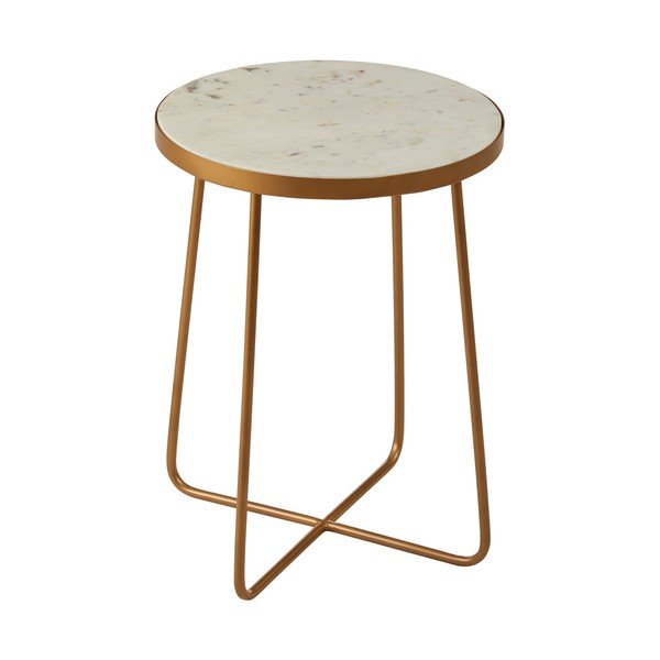 Kerek tárolóasztal márvány asztallappal ø 36 cm Shalimar – Premier Housewares