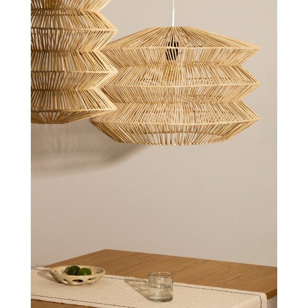 Natúr színű függőlámpa rattan búrával Dakit – Kave Home-image-3