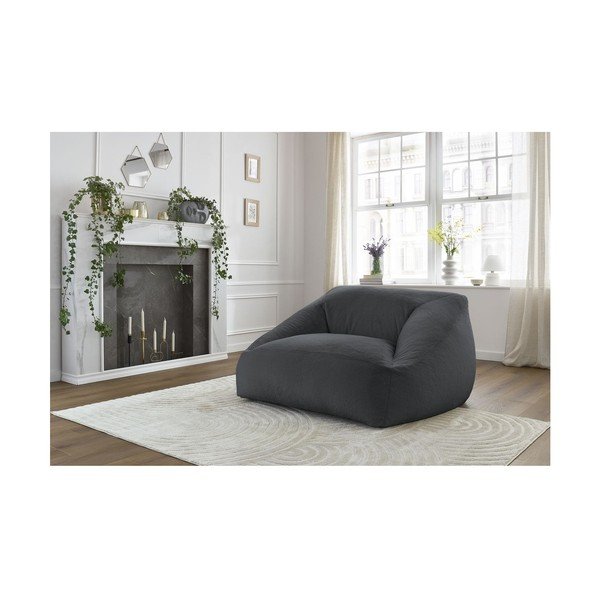 Sötétszürke műszőrme babzsákfotel Lilibet – Bobochic Paris-image-1