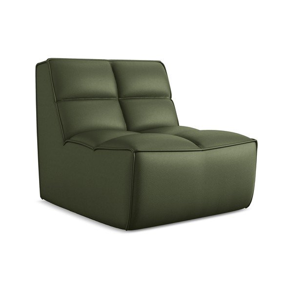 Zöld bőrutánzat kanapé modul Kalai – Makamii-image-2