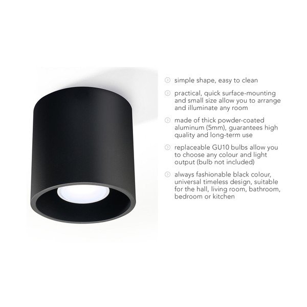 Roda fekete mennyezeti lámpa - Sollux-image-4