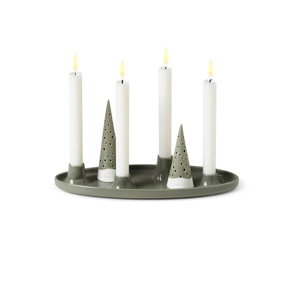 Porcelán gyertyatartó karácsonyi mintával Nobili – Kähler Design-image-2