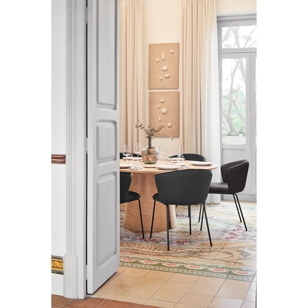 Fekete kárpitozott étkezőfotel szett 2 db-os Add – Teulat-image-2