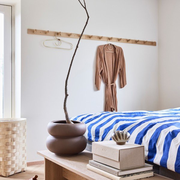 Fehér-kék egyszemélyes pamut ágyneműhuzat 140x200 cm Shima – OYOY Living Design-image-1