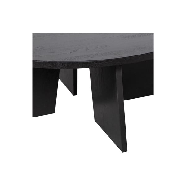 Fekete kerek dohányzóasztal ø 90 cm Fries – WOOOD-image-3