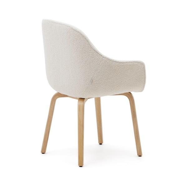 Fehér kárpitozott étkezőfotel Aleli – Kave Home-image-4