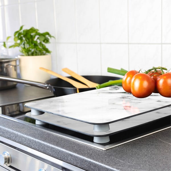 Edzett üveg tűzhely fedőlap szett 2 db-os 30x52 cm Marble – Wenko-image-1