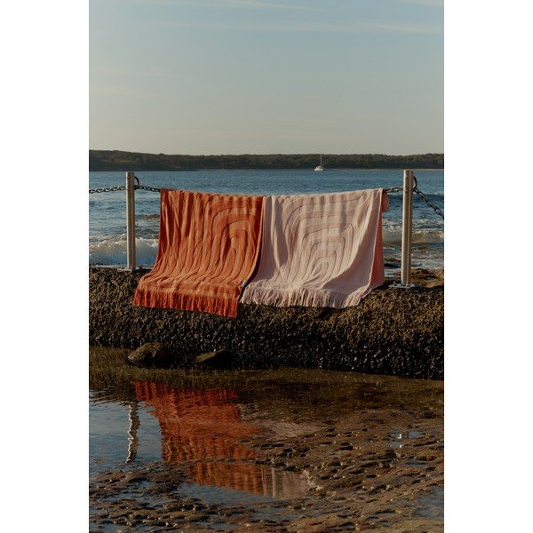 Luxe terrakotta narancssárga pamut strandtörülköző , 160 x 90 cm - Sunnylife-image-1
