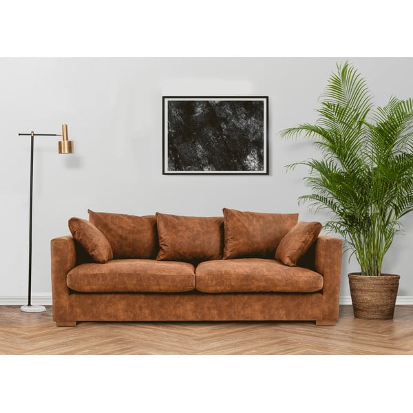 Konyakbarna kanapé 220 cm Comfy – Scandic-image-1