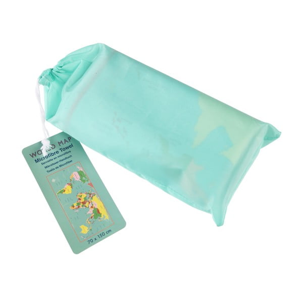 World Map színes mikroszálas fürdőlepedő, 70 x 150 cm - Rex London-image-2