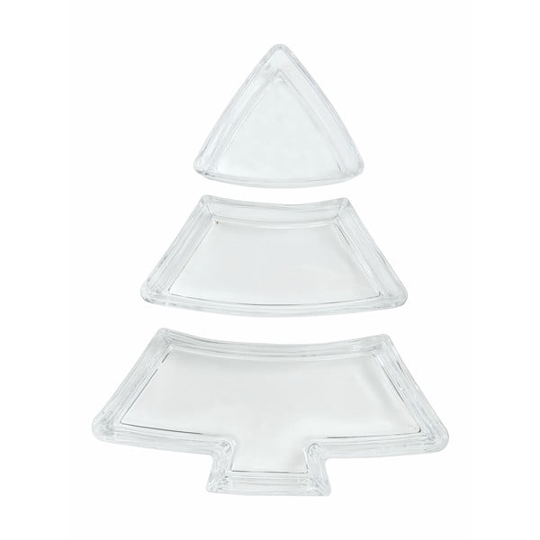 Christmas Tree 3 db-os karácsonyi üveg szervírozó tálka szett - Villa d'Este
