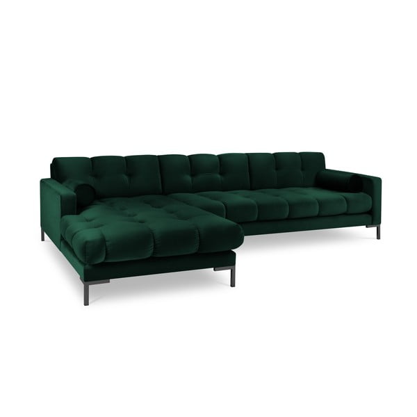 Bali sötétzöld bársony sarokkanapé, bal oldali - Cosmopolitan Design-image-2