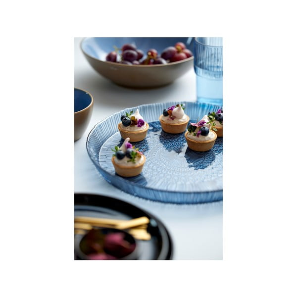 Kék üveg szervírozó tányér ø 30 cm Kusintha – Bitz-image-2