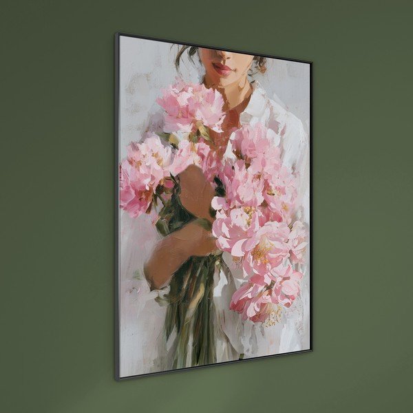 Nyomtatott keretezett-vászon kép 70x100 cm Floral Embrace – Styler-image-1