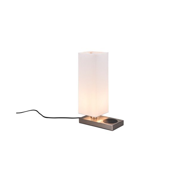 Ezüstszínű asztali lámpa vezeték nélküli töltővel (magasság 35 cm) Haley – Reality-image-2