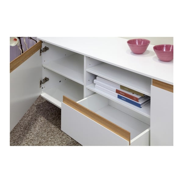 Ontur 12 fehér komód lábakkal és fa részletekkel - Dřevotvar-image-3