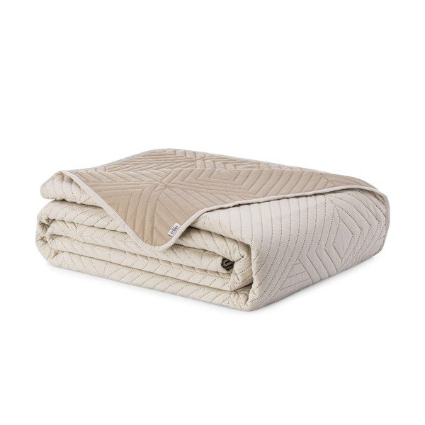 Bézs mikroszálas steppelt ágytakaró 220x240 cm Softa – Restilo