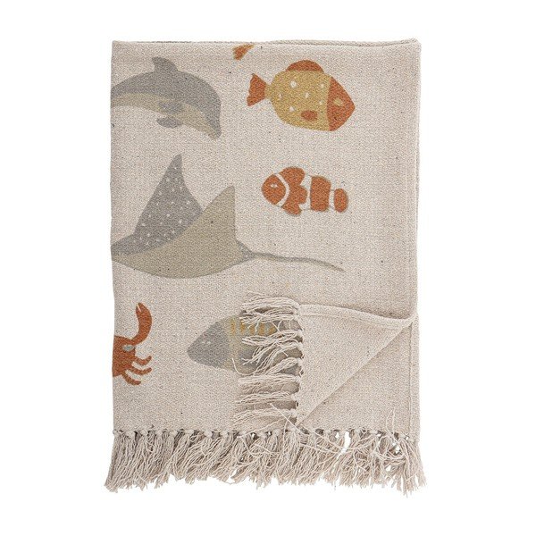 Bézs pamut gyerek takaró 100x80 cm Abaas - Bloomingville Mini-image-3