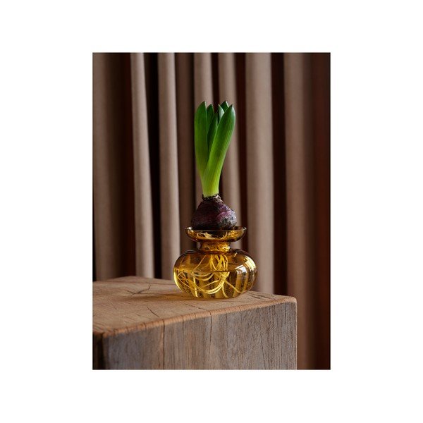 Okkersárga kézzel készített üveg váza (magasság 9 cm) Inu – Zone-image-3