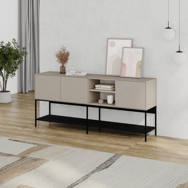 Fekete-krémszínű komód 180x80x40 cm Amira – Marckeric-image-2