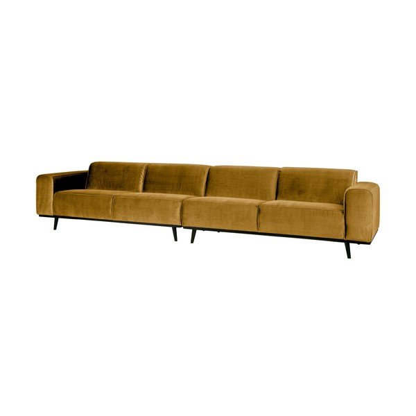 Statement mézsárga bársonykanapé, hosszúság 372 cm - BePureHome-image-1