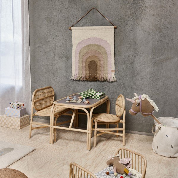 Rattan gyerek asztal 70x48 cm Nana – OYOY Mini-image-1