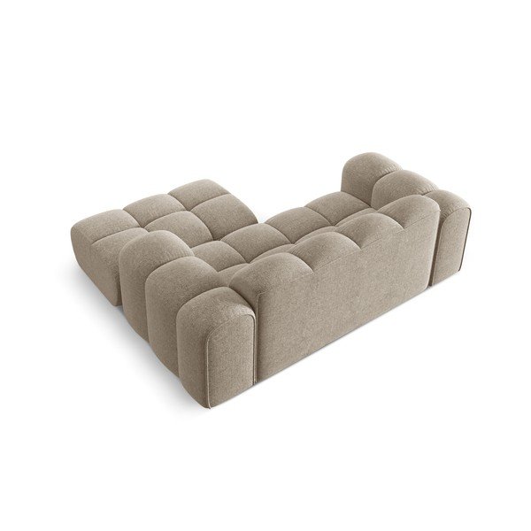 Világosbarna zsenília sarokkanapé (jobb oldali-heverő résszel) Treno – Cosmopolitan Design-image-3