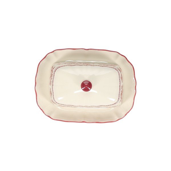 Borvörös-elefántcsont színű porcelán vajtartó Cyril – S|P Collection-image-4