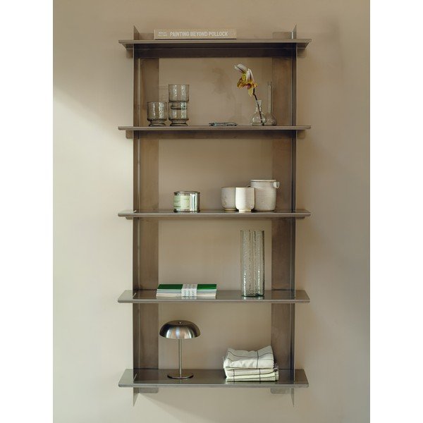 Ezüstszínű többszintes rozsdamentes acél fali polc 70 cm Tivo Shelving Unit - 5-tier – noo.ma-image-1