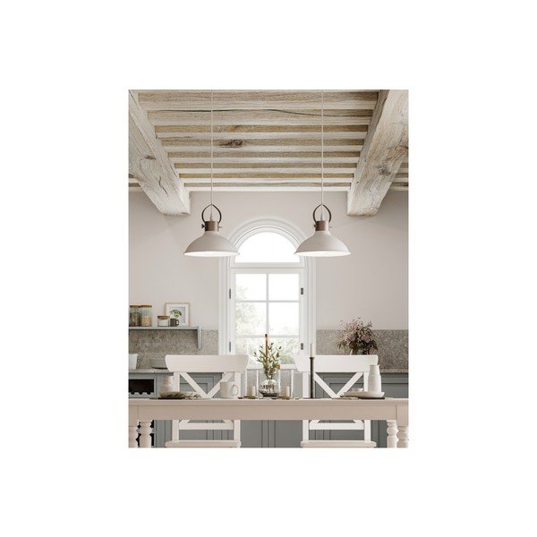 Fehér függőlámpa fém búrával Mees – GTV-image-1