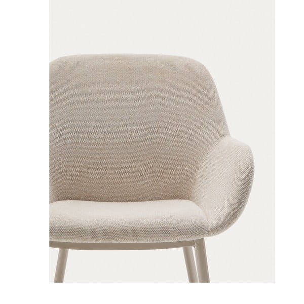 Krémszínű kárpitozott étkezőfotel Konna – Kave Home-image-1