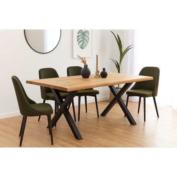 Étkezőasztal tölgyfa dekorral 90x160 cm Kora – Bonami Essentials-image-4