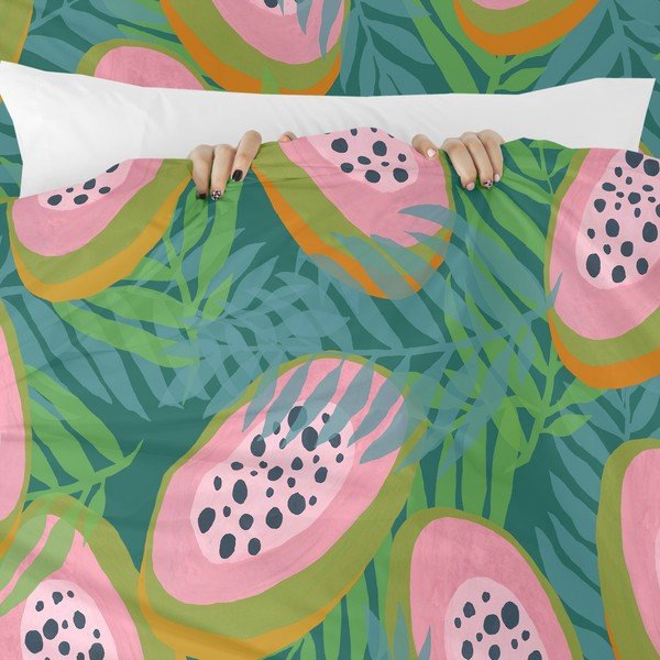 Zöld-rózsaszín egyszemélyes paplanhuzat 140x200 cm Papaya – Aware-image-4