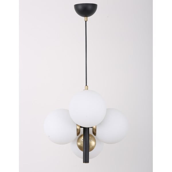 Fehér-fekete függőlámpa üveg búrával ø 15 cm Forte – Squid Lighting-image-3