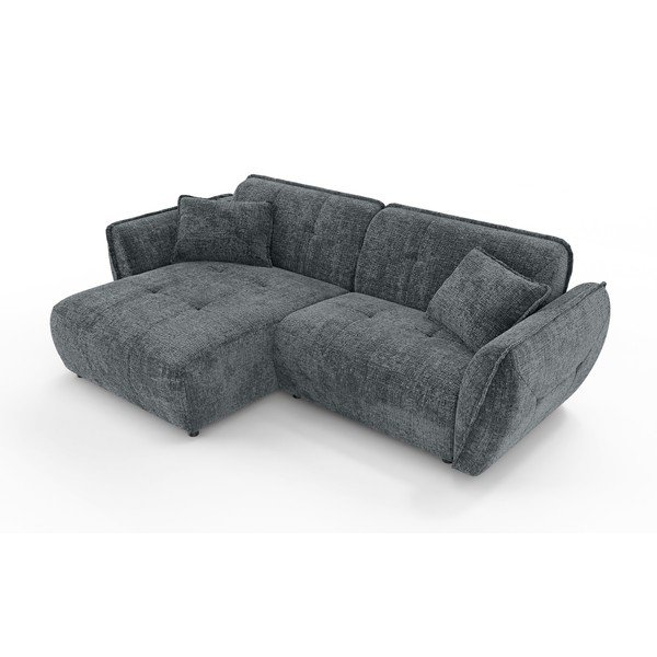 Sötétszürke zsenília sarokkanapé (bal oldali-heverő résszel) Nelia – Ropez-image-2