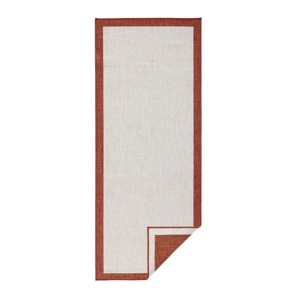 Panama piros-krémszínű kültéri szőnyeg, 80 x 350 cm - NORTHRUGS
