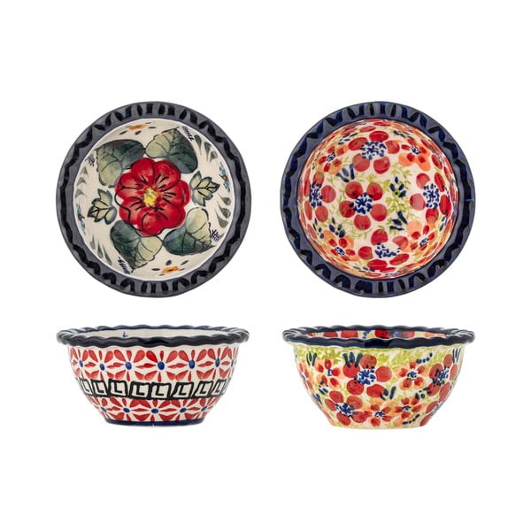 Piros kőedény szervírozó tálka szett 2 db-os 95 ml Florist – Bloomingville