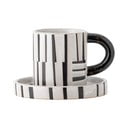 Fekete-fehér agyagkerámia csésze 300 ml Frankie – Bloomingville