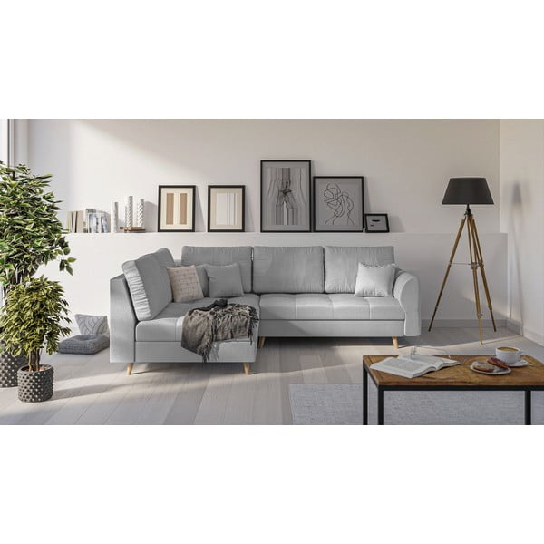 Szürke sarokkanapé (bal oldali) Ariella – Ropez-image-1