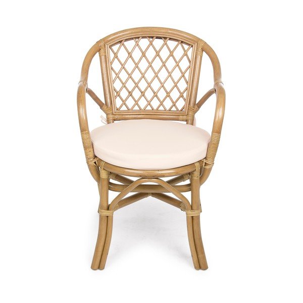 Natúr színű tömörfa-rattan kerti szék Athina – Bizzotto-image-2