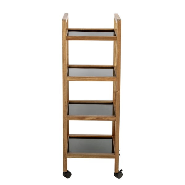 Fekete-natúr színű akácfa fürdőszobai polcos állvány 35x101,5 cm Fondi – Wenko-image-3