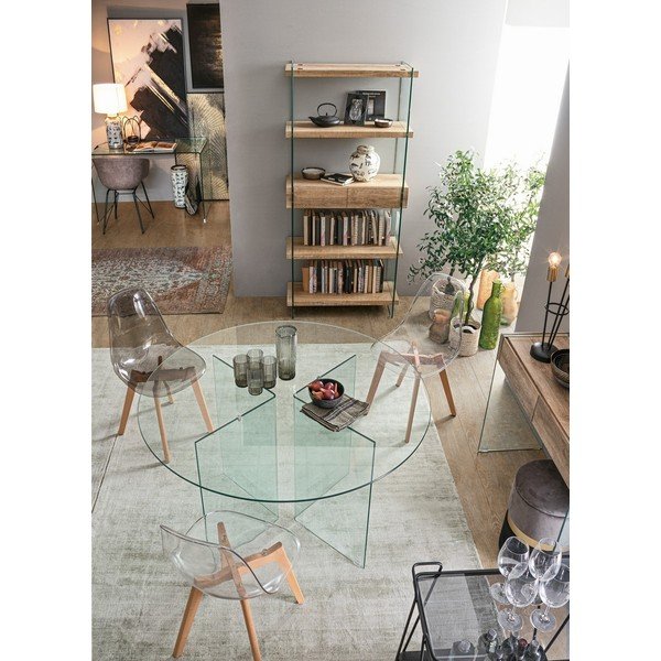 Üveg kerek étkezőasztal ø 130 cm Iride – Bizzotto-image-2