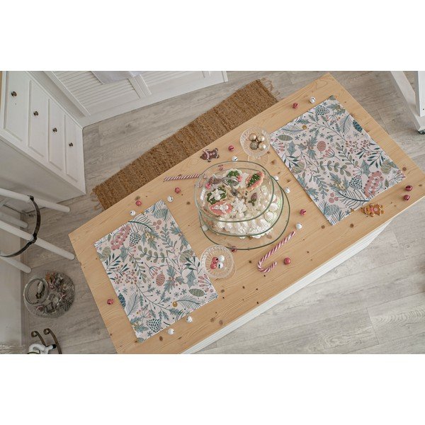 Karácsonyi szövet tányéralátét készlet 2 db-os 45x35 cm Pastel Christmas - Butter Kings-image-1