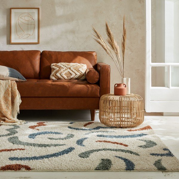 Krémszínű szőnyeg 80x150 cm Squiggle – Flair Rugs-image-1