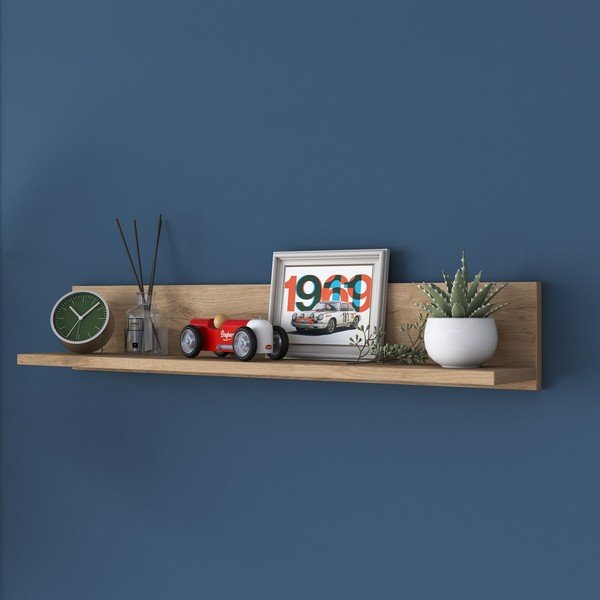 Natúr színű fali polc diófa dekorral Petra – Kalune Design-image-4