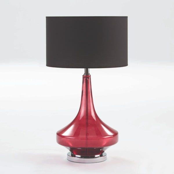 Piros üveg asztali lámpa, búra nélkül, magasság 53 cm - Thai Natura