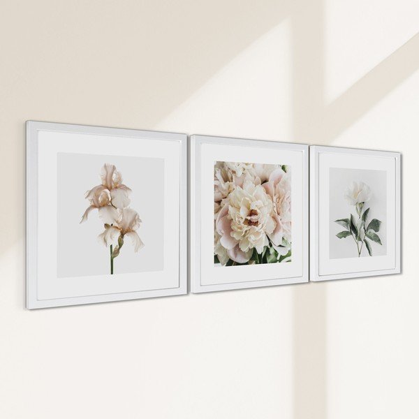 Nyomtatott keretezett kép szett 3 db-os 30x30 cm Posy – Styler-image-3