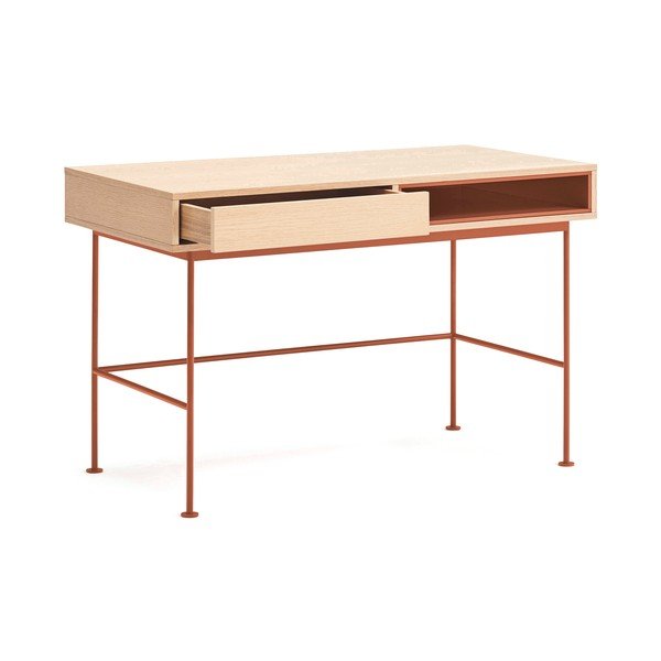 Íróasztal tölgyfa dekoros asztallappal 60x120 cm Yoko – Teulat-image-3